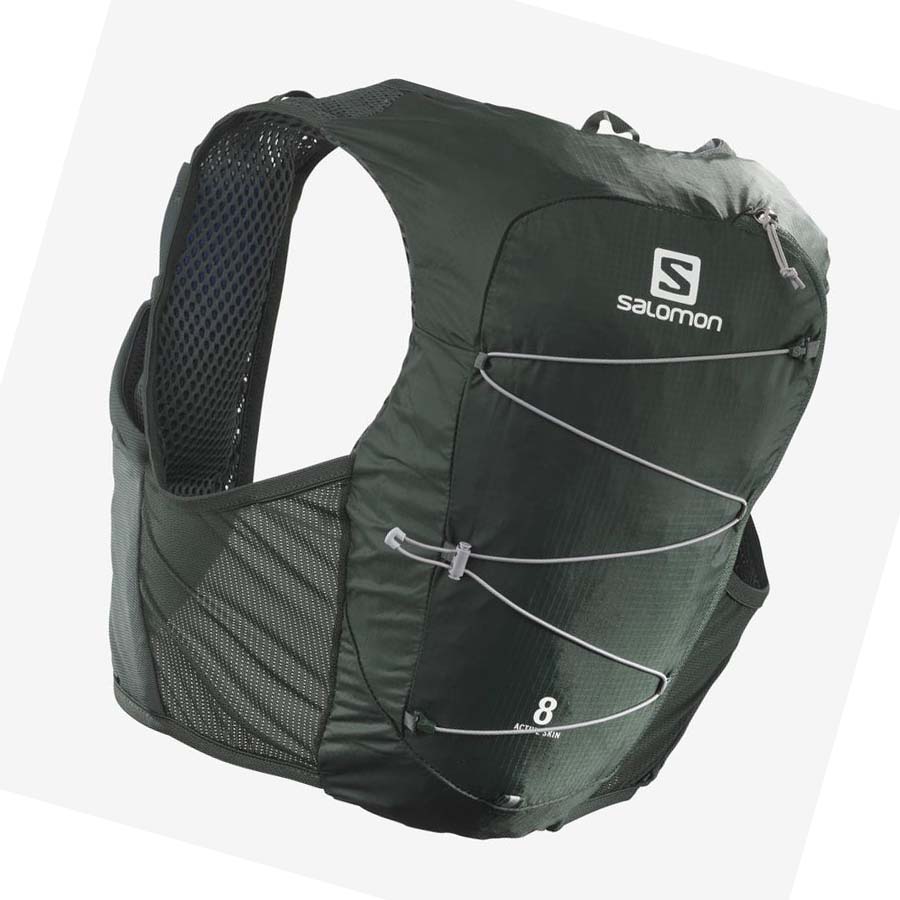 Salomon ACTIVE SKIN 8 Running Packs Férfi Olivazöld | HU 2536DFM